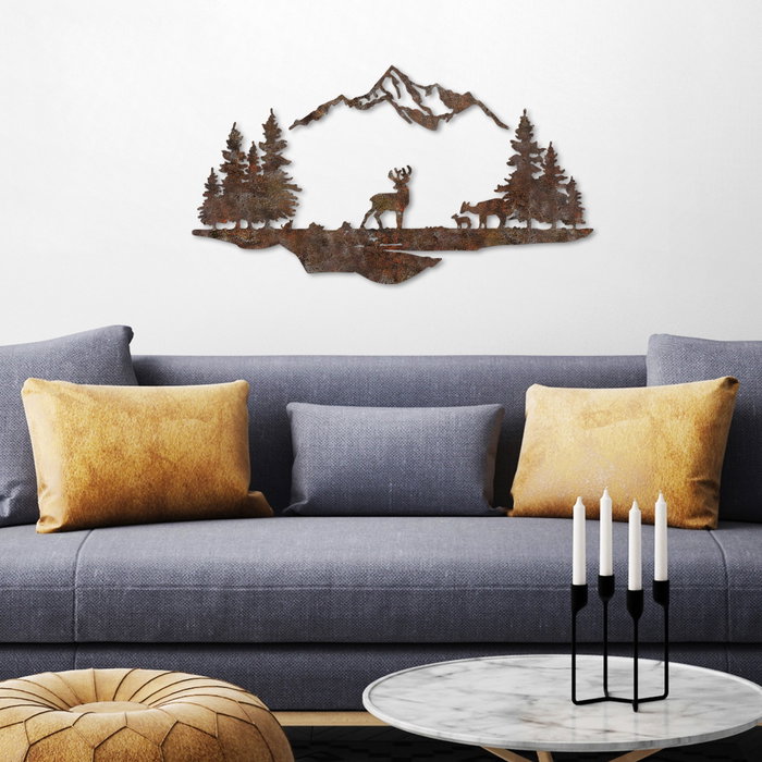 Wallity Rusty Landscape 1 - Accesorio Decorativo de Pared de Metal Antiquation